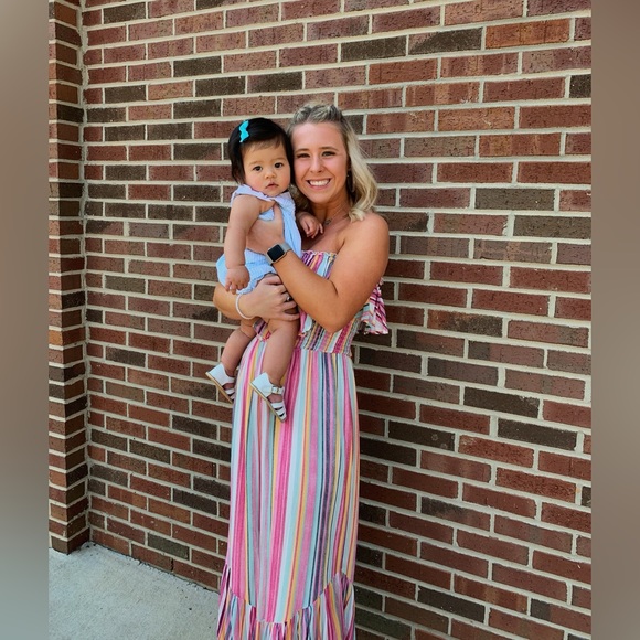 Striped ruffle jumpsuit - Picture 1 of 7